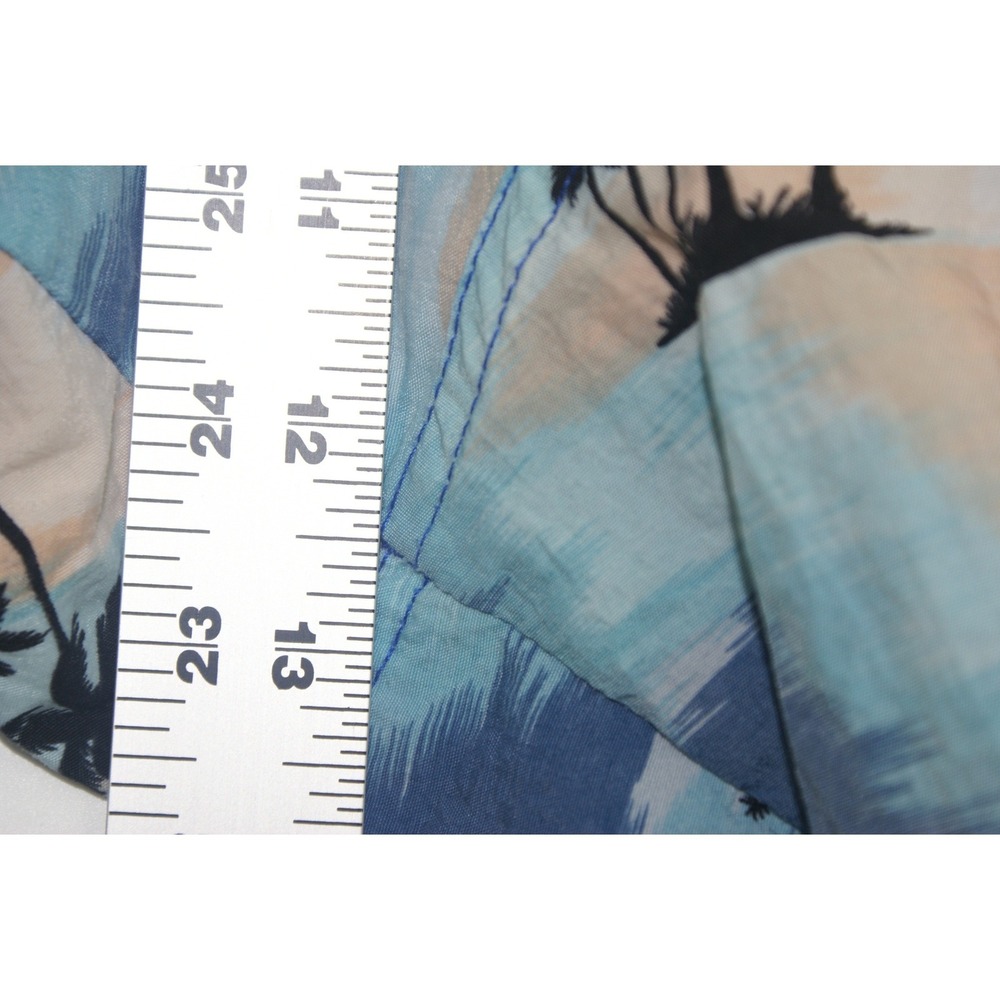Vintage Speedo Mens Tropical Palm Tree Swim Trunks Blue Peach Large Summer Retro - Picture 8 of 8